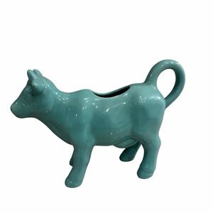 Food Network Turquoise Aqua Blue Cow Creamer Pitcher
